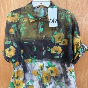 Zara Multicolor Floral Shirt
